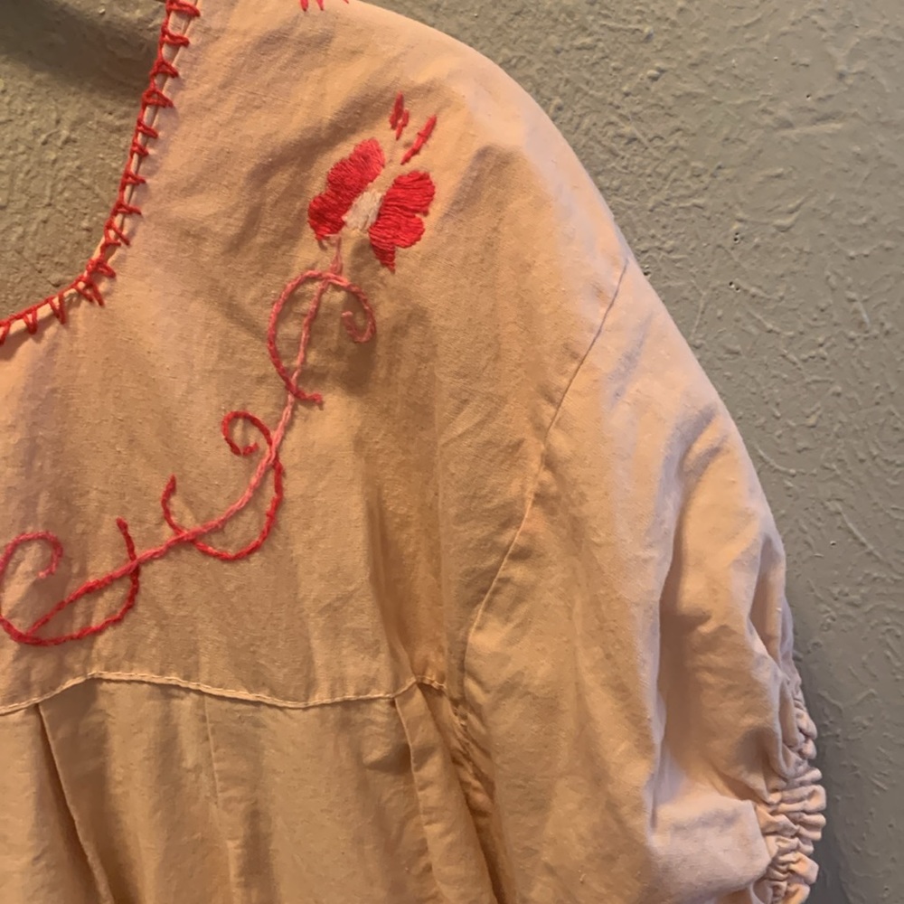 Embroidered Pink and Cream Midi Dress - Picture 8 of 8